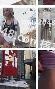 修复 【欧美街头露出系列】金发美女街头27G